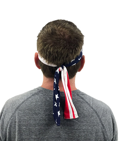 USA Flag Headband - Stars and Stripes Ties in Back - BLOWOUT!