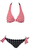 USA Flag Swimsuit Halter Bikini-ABCunderwear.com-ABC Underwear