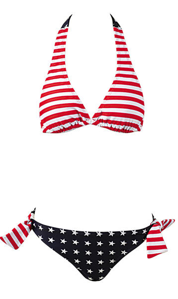 USA Flag Swimsuit Halter Bikini