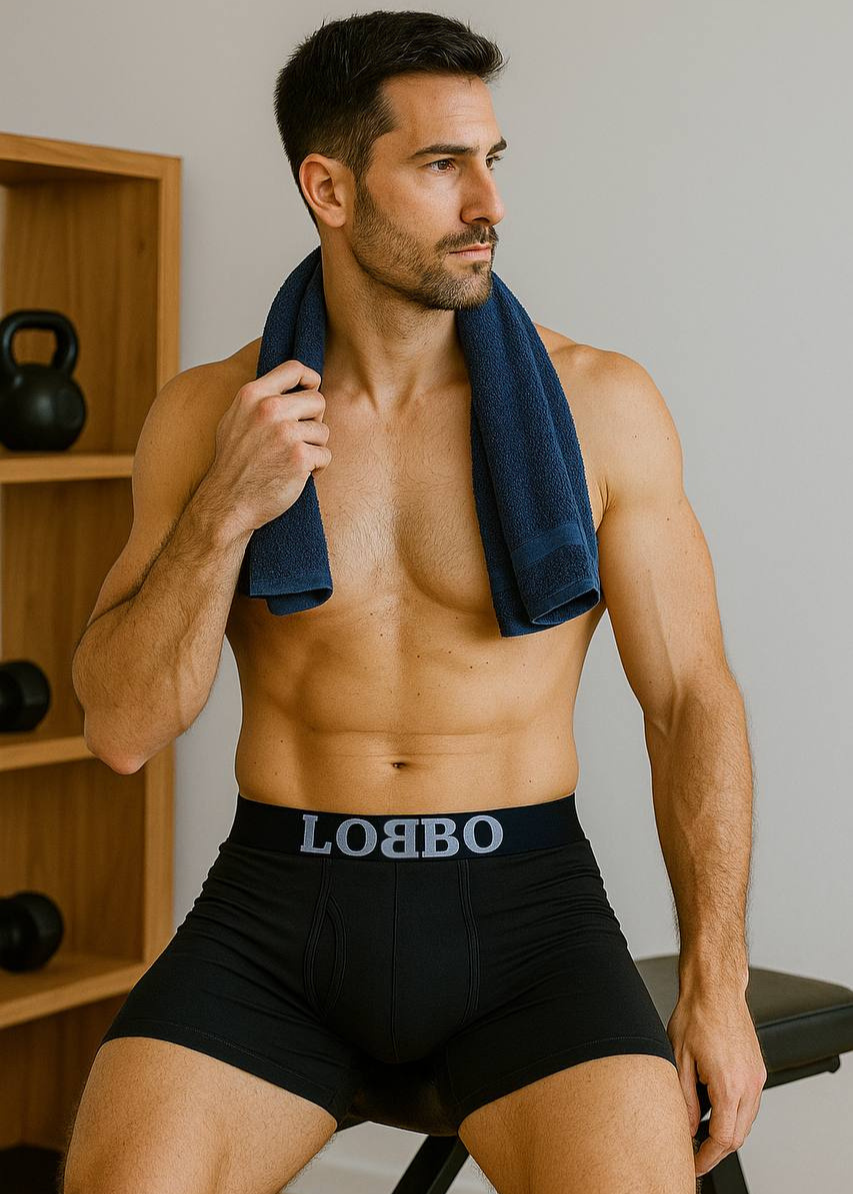 LOBBO Premium Sports Mesh Men's Boxer Brief 2 Pack with Convenient Fly-Front Design