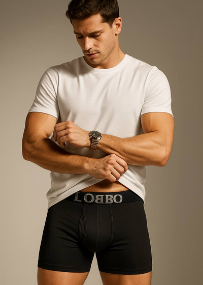 LOBBO Premium Sports Mesh Men's Boxer Brief 2 Pack with Convenient Fly-Front Design