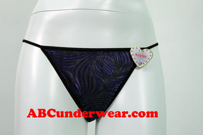 Velvet Look Sheer String Panties