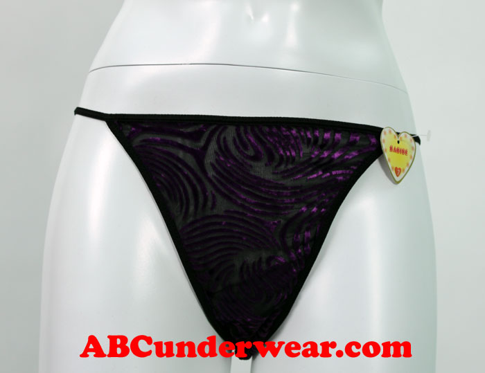 Velvet Look Sheer String Panties