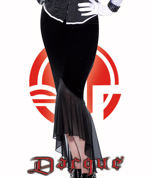 Velvet & Mesh Long Skirt