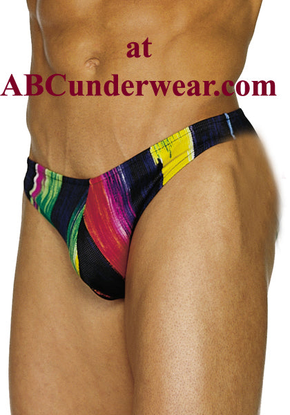 Vibrant Spectrum: Premium Men's Thong with Colorful Accents
