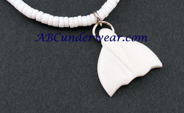 Whale Tail Bone & Puka Necklace