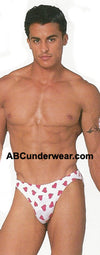 White Bikini with Hearts-Male Power-ABC Underwear
