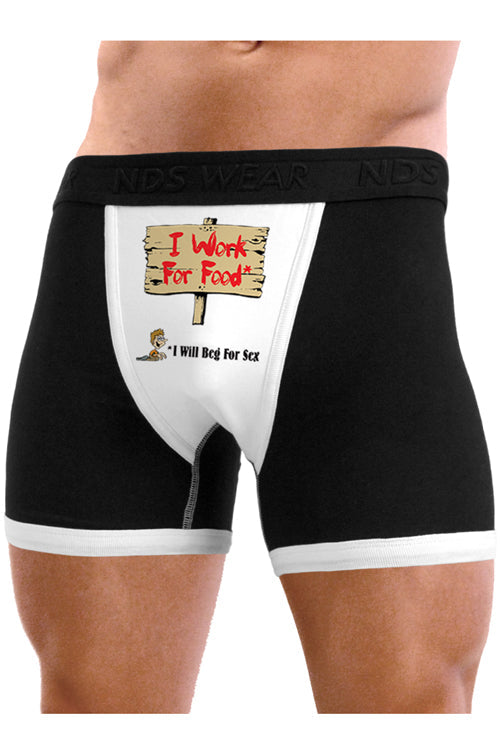 Will Work For Food & Beg For Sex - Mens Boxer Brief Underwear