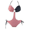 Women's American Flag Cut Out Tie Side Swimsuit-Marina West, Liz-ABC Underwear