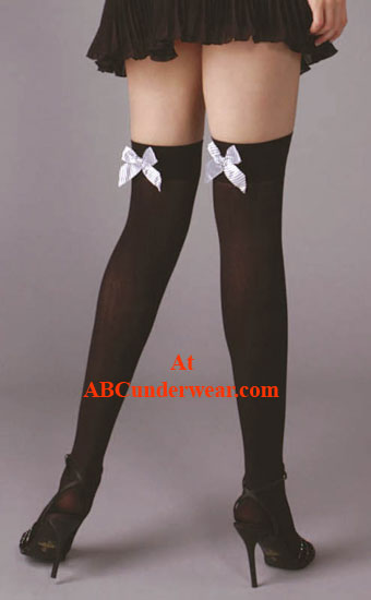 Women's Opaque Stocking W/ Bow