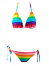 Women's Rainbow Halter Tie Side 2 Piece Bikini Swimsuit-Marina West, Liz-ABC Underwear