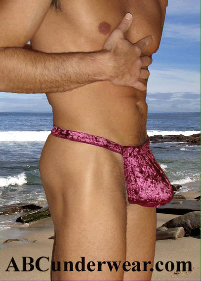 Exquisite Men's Velvet Backless Pouch with c-ring - BLOW OUT SALE