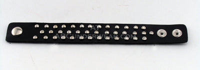 2 Snap Adjustable Black Bracelet with Studs-ABCunderwear.com-ABC Underwear