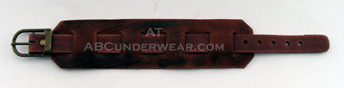 Adjustable Brown Leather Wrist Cuff