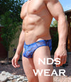 Ares Sheer Blue Camo Mens Bikini-NDS WEAR-ABC Underwear
