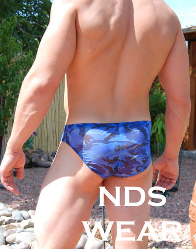 Ares Sheer Blue Camo Mens Bikini - BLOWOUT SALE!