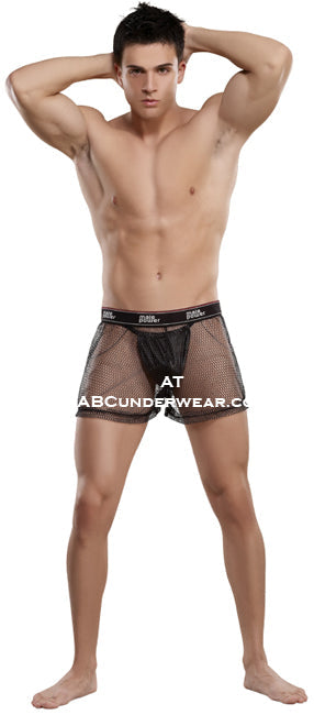 Banded Fishnet Men's Boxers-Male Power-ABC Underwear