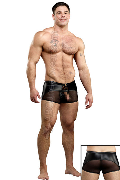 Birdcage Sheer Panel Slit Short -Closeout-Male Power-ABC Underwear