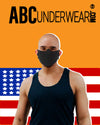 Black Cotton Knit Face Mask, Fabric Face Cover-AnyMask-ABC Underwear