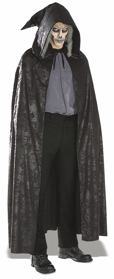 Black Distressed Suede Cape