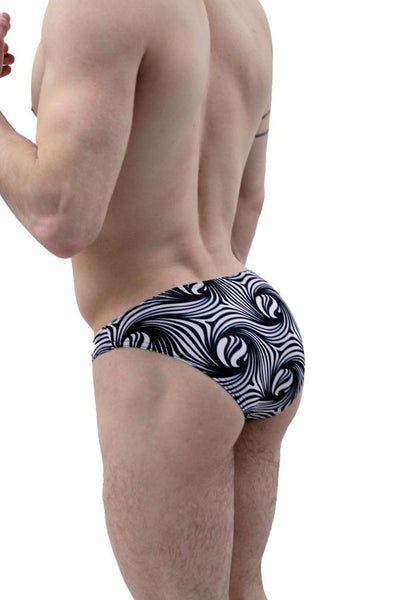 Black and White Swirl Mens Bikini Underwear-NDS Wear-ABC Underwear