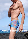 Blue Graphic Mesh Men's Pouch Short-ABCunderwear.com-ABC Underwear