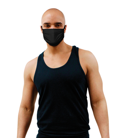 CUSTOM Image or Text 100% Black cotton Face Mask - 3 Layer Face Cover - Made in the USA-Davson Sales-ABC Underwear