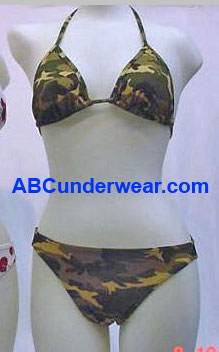 Camouflage Triangle Bikini Swimsuit - Large Clearance