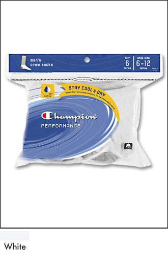 Champion Performance Crew Socks 6 Pack