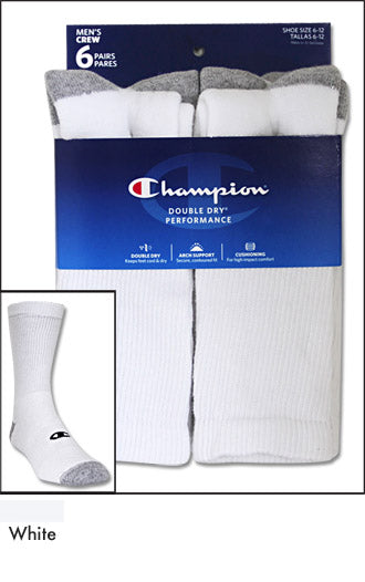 Champion Performance Crew Socks 6 Pack