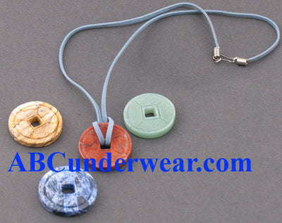 Chinese Stone Coin Necklace-Village Rocks Closeout-ABC Underwear