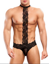 Clearance Sale: Elegant Lace Collar Men's Sheer Thong Underwear-Male Power-ABC Underwear