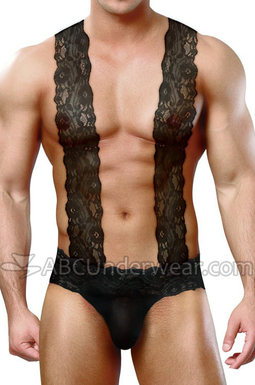 Clearance Sale: Elegant Lace Suspenders for Men - Sheer Sling Thong Underwear