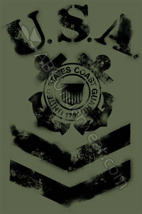 Coast Guard Logo Faux Stenciled Shirt