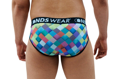 Contemporary Diamond-Patterned Men's Briefs - BLOWOUT SALE!