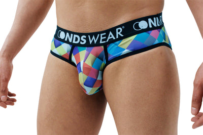 Contemporary Diamond-Patterned Men's Briefs - BLOWOUT SALE!