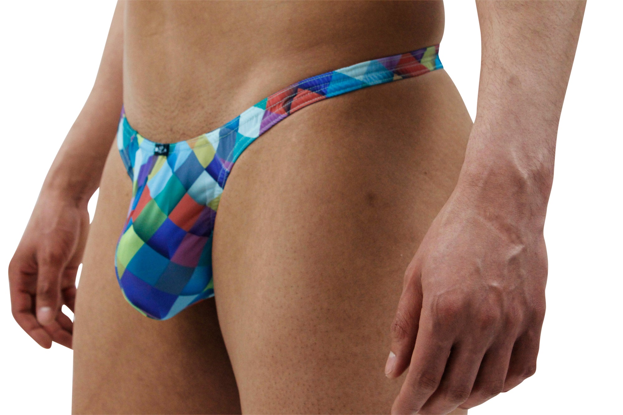 Contemporary Diamond-Patterned Men's Thong