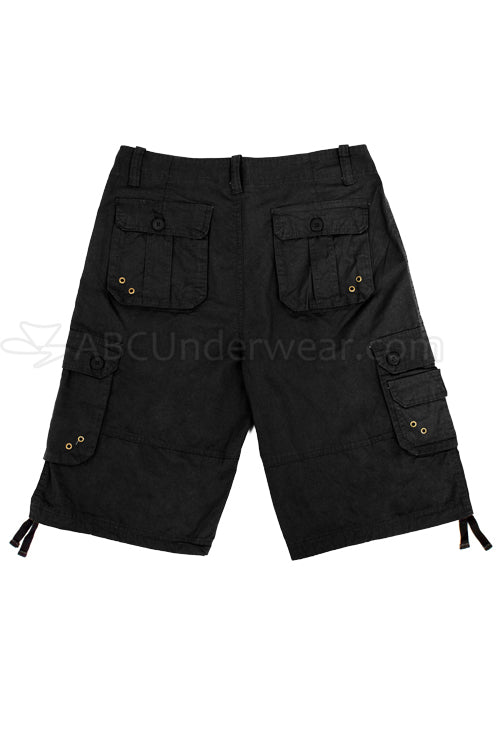 Cotton Cargo Shorts - Black