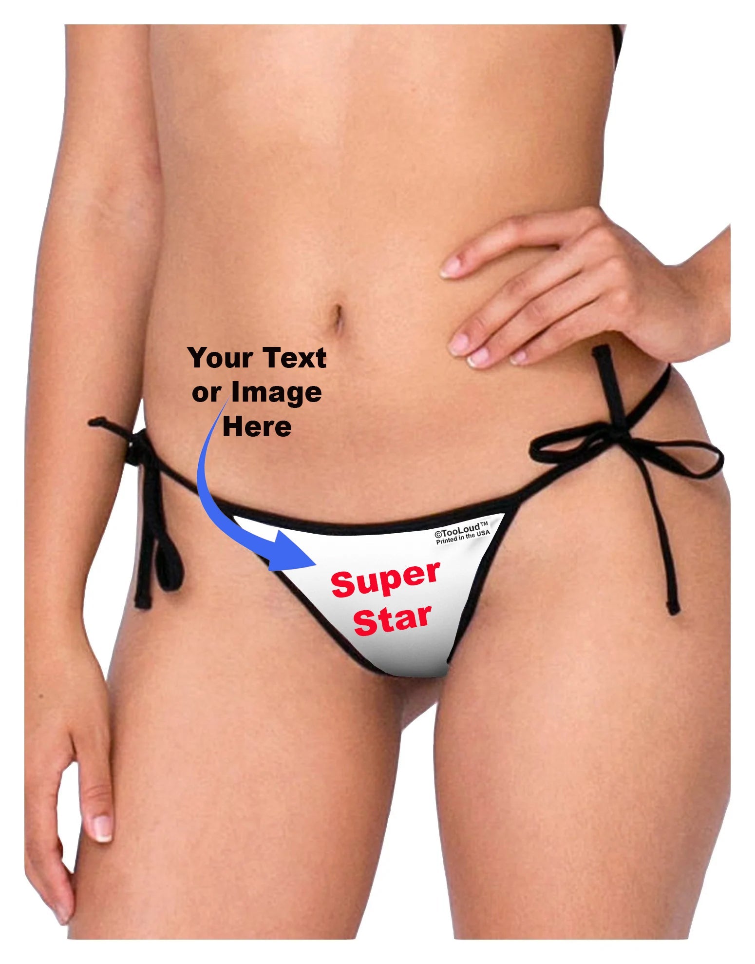 Custom Personalized Image or Text Women's Bikini Swimsuit Top - ABC  Underwear