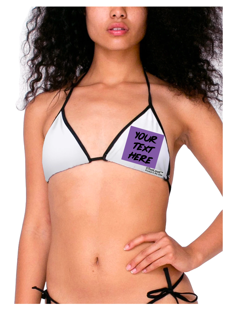 Custom Personalized Image or Text Women's Bikini Swimsuit Top - ABC  Underwear