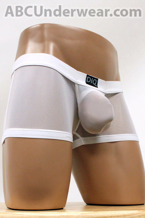 DIQ Wear Mens Mesh C-ring Trunk Underwear White Clearance