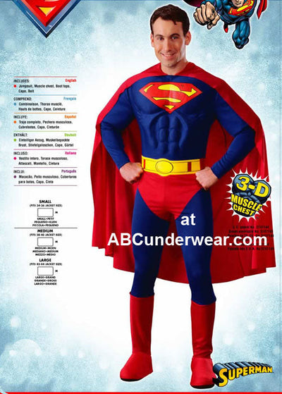 Deluxe Muscle Chest Superman Costume-ABC Underwear-ABC Underwear