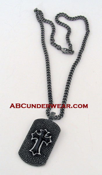 Dog Tag Cross Necklace