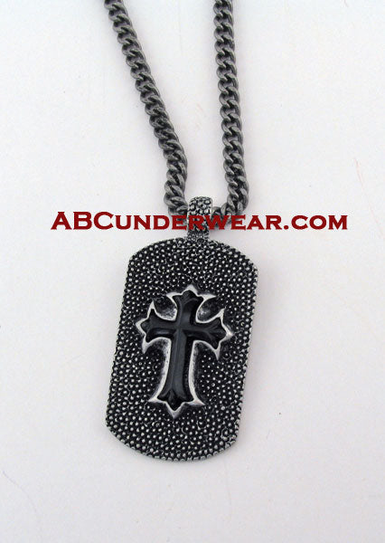 Dog Tag Cross Necklace