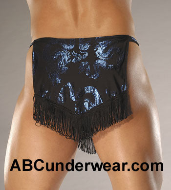Elegant Blue Foil Dragon Flap Thong-Male Power-ABC Underwear