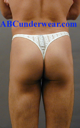 Elegant Lace Stripe Thong: A Sophisticated Addition to Your Intimate Collection-Male Power-ABC Underwear
