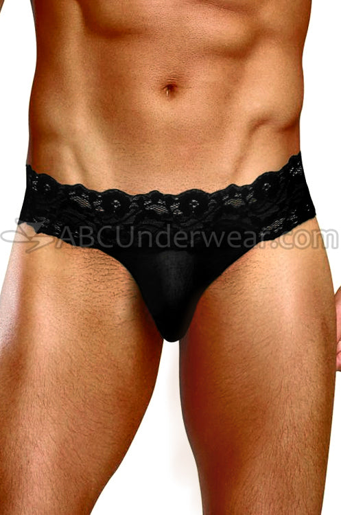 Elegant Sheer Lace Men's Thong Undergarments
