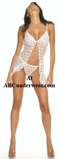 Elegant Sheer Sweetheart Lace Babydoll