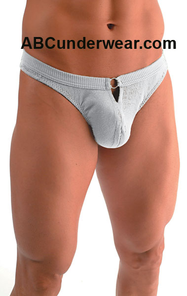 Elegant Silver Front Ring Thong for a Sophisticated Look