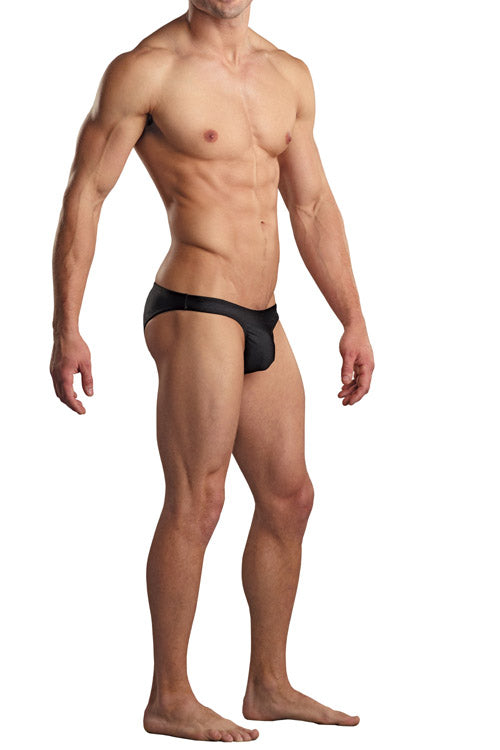 Euro Male Spandex Pouch Cheeky Bikini Brief Underwear - Black